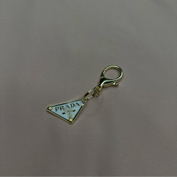 Authentic White & Gold Prada Repurposed Keychain - Picture 3 of 4